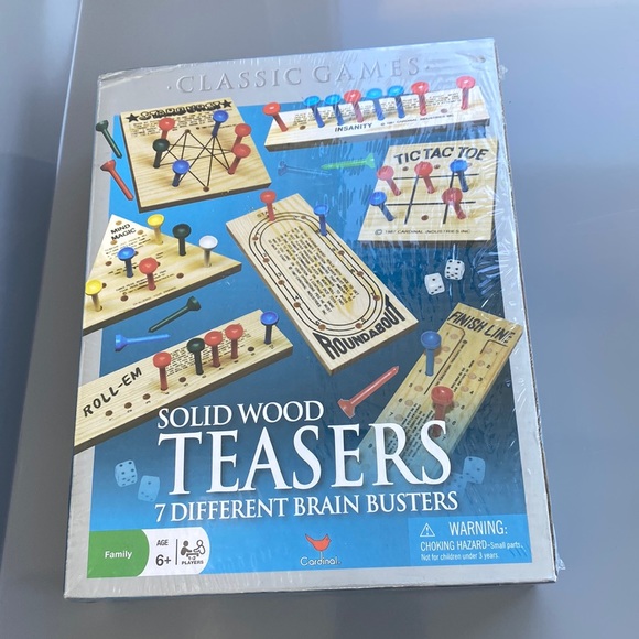 Solid Wood Teasers 7 Different Brain Busters Games - Picture 1 of 2